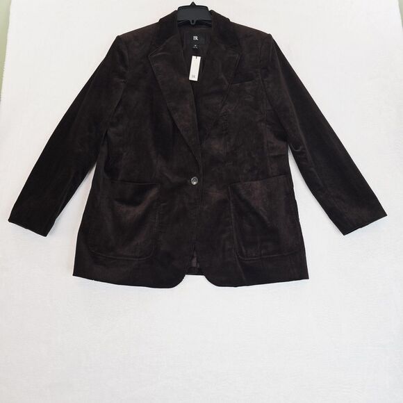 Banana Republic Wide Wale Costa Coffee Brown Corduroy Oversized Blazer Size 14 - Picture 4 of 16